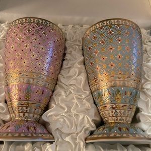 Benjarong Thai wedding goblets NIB
